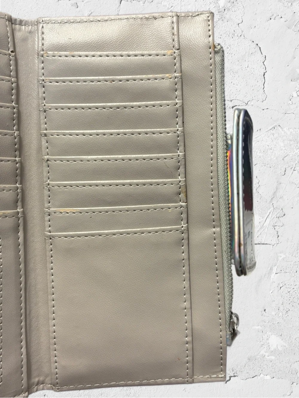 Adrienne Vittadini Holographic Silver Wallet